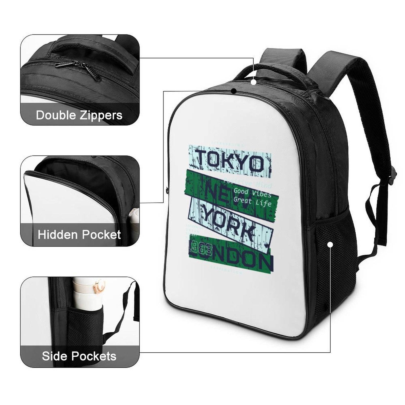 16 Inch 2 Compartment Backpack